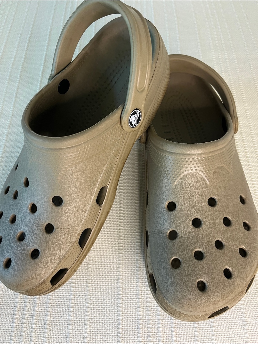 CROCS Classic Clogs in Taupe, UNISEX: women sz 10-11, men size 8-9